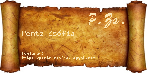Pentz Zsófia névjegykártya