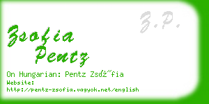 zsofia pentz business card
